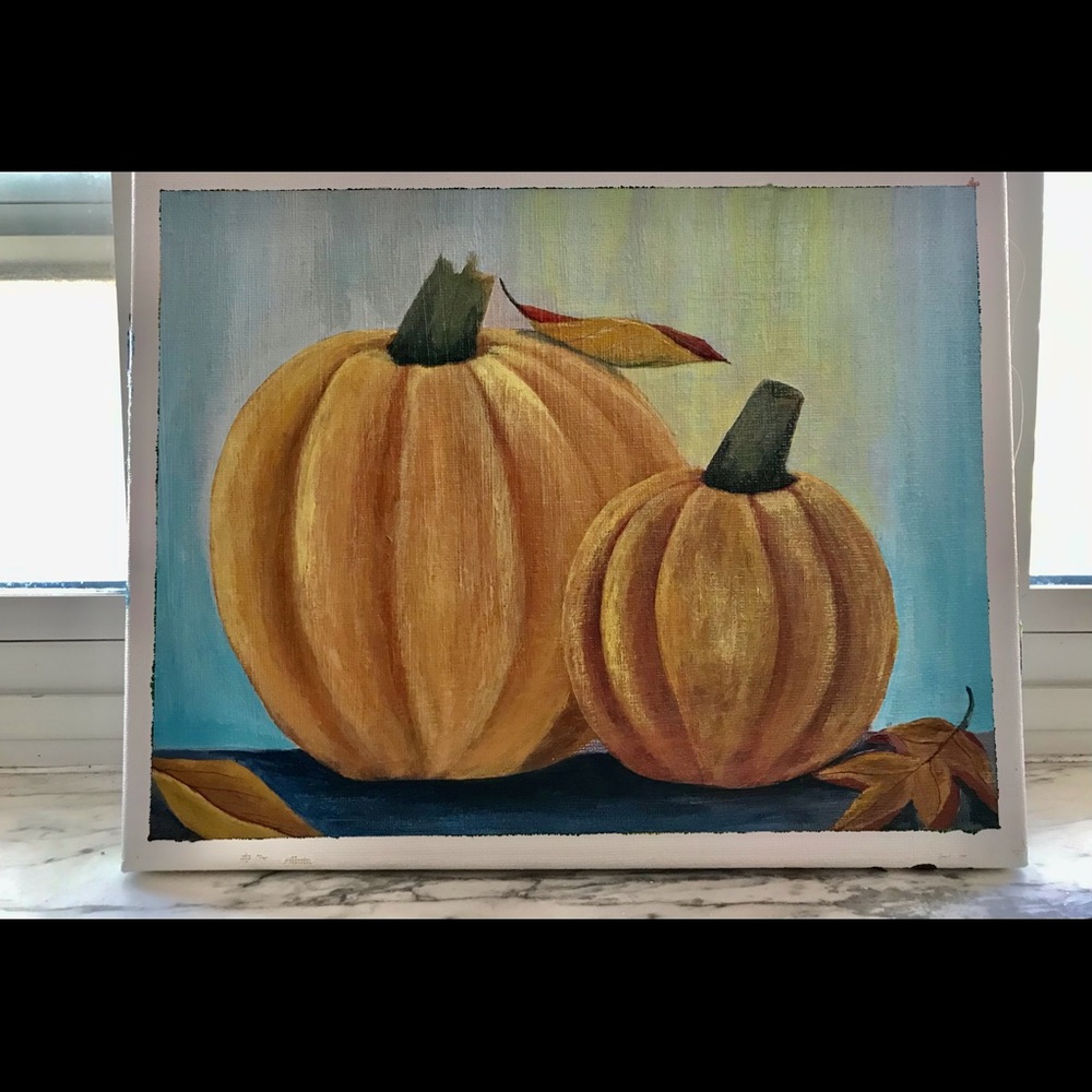 Original Pumpkins Acrylic Painting